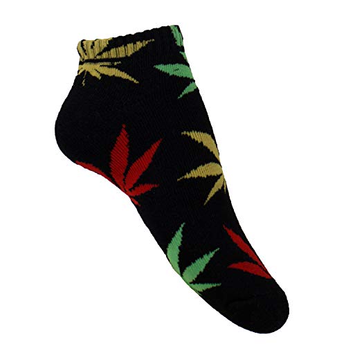 Plantlife Sneaker Socken Halbsocken Hanf Unisex, universelle Größe Farbe: schwarz/bunt von Plantlife