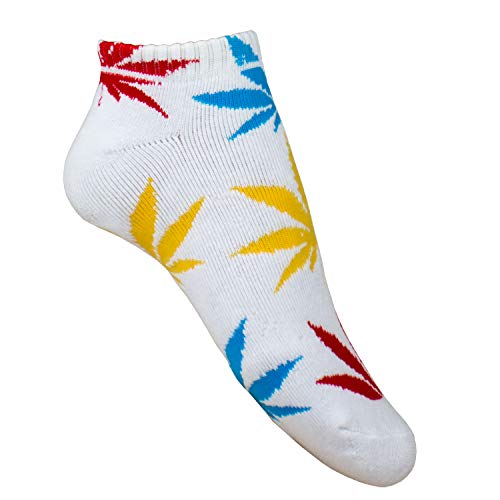 Plantlife Sneaker Socken Halbsocken Hanf Unisex, universelle Größe Farbe: weiss/bunt von Plantlife