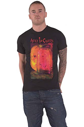 Alice In Chains T Shirt Jar of Flies Band Logo Nue offiziell Herren Schwarz L von Plastic Head
