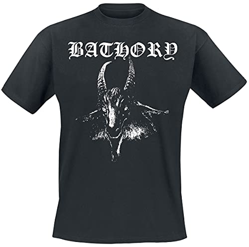 Bathory Goat Männer T-Shirt schwarz XL 100% Baumwolle Band-Merch, Bands von Plastic Head