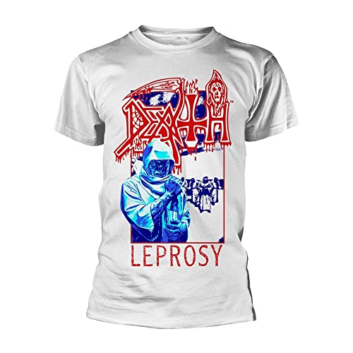 Death T-Shirt "Leprosy Posterized", Weiß, Weiß, Mittel Death T-Shirt "Leprosy Posterized", Weiß, Weiß, Mittel von Plastic Head
