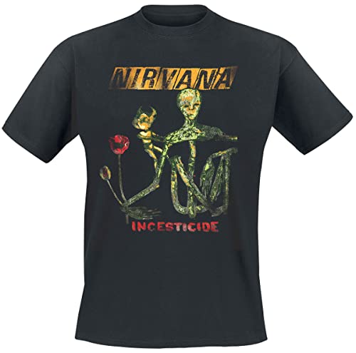 Nirvana T Shirt Reformant Incesticide Band Logo Nue offiziell Herren Schwarz von Plastic Head