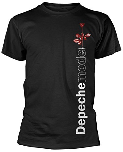 Offizielles Depeche Mode – Violator Side Rose – schwarzes Baumwoll-T-Shirt Gr. L, Schwarz von Plastic Head