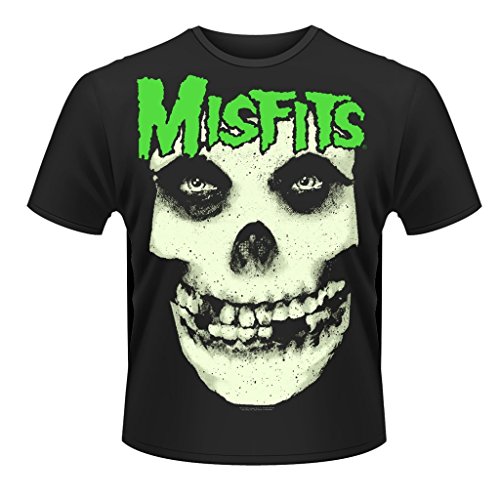 Plastic Head Herren Misfits Glow Jurek Skull T-Shirt, Schwarz, (Herstellergröße: X-Large) von Plastic Head