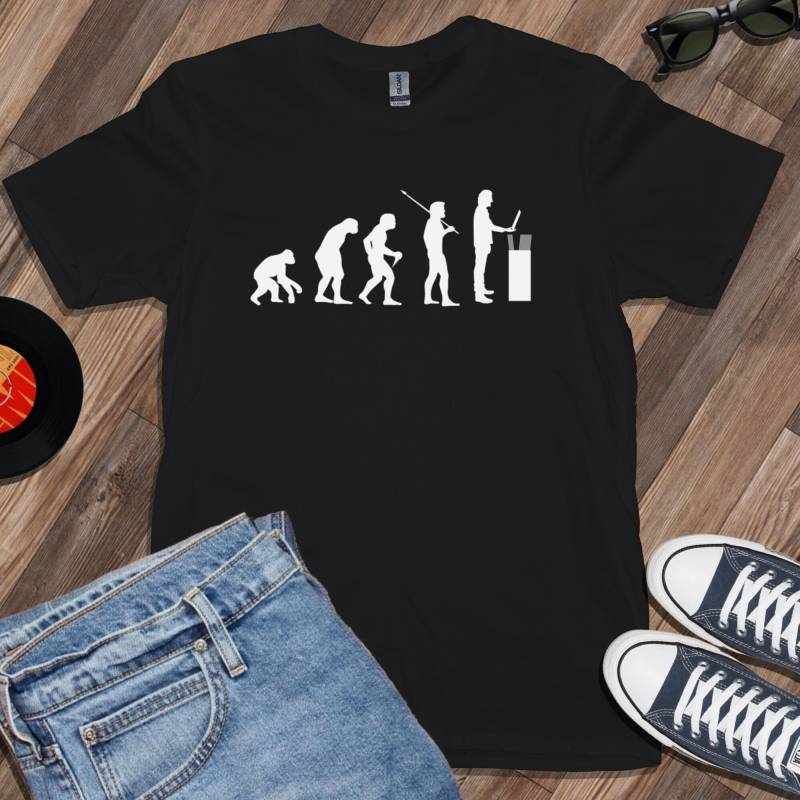 Evolution Des Schallplattensammler T-Shirt Evolution Des Schallplattensammler T-Shirt von PlasticRevolution