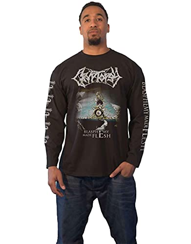 Cryptopsy T Shirt Blasphemy Made Flesh Nue offiziell Herren Schwarz Long Sleeve von Plastic Head