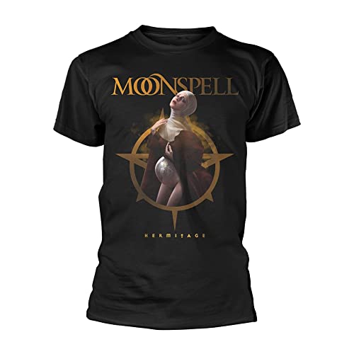 Moonspell T Shirt Hermitage Band Logo Nue offiziell Herren Schwarz von Plastichead