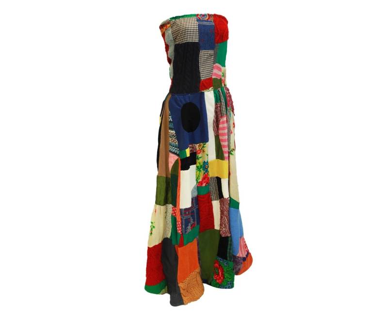 Kleid Wolle Patchwork Boho Forever Party Avantgarde Regenbogen Theater Ausgefallene Kleidung Stil von Plat1e