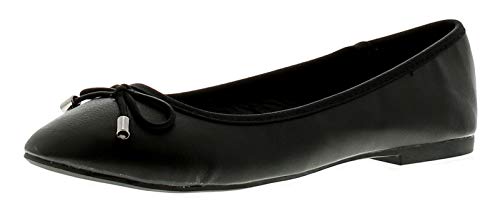 Platino Brittany Synthetik Material Ballerinas Schuhe Schwarz - Schwarz, Schwarz, 41 von Platino