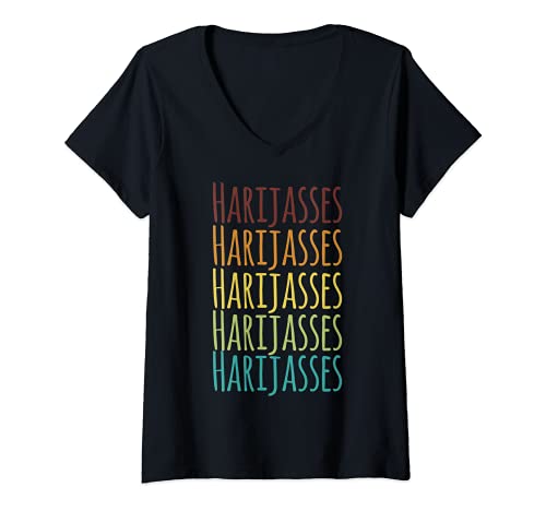 Damen Harijasses Plattdeutsch Ostfriesisch Dialekt T-Shirt mit V-Ausschnitt von Plattdeutsche Fun Sprüche Nordsee Ostfriesland