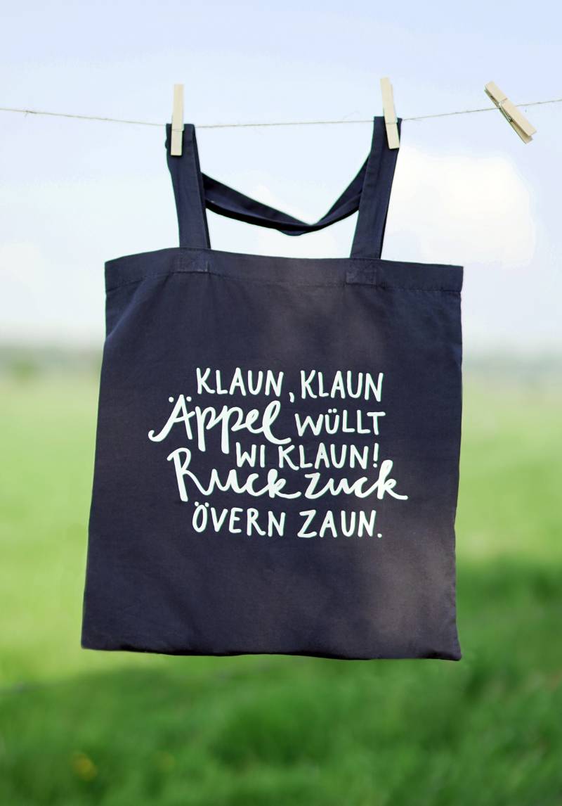 Äppel Klaun - 2-Seitiger Maritimer Büdel // Navy Fairtrade von PlatteAnna