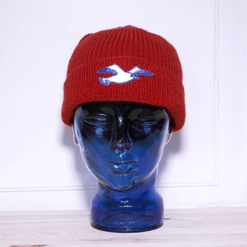 Möwe Strickmütze Aus Schurwolle Mit Möwen-Patch von PlatteAnna