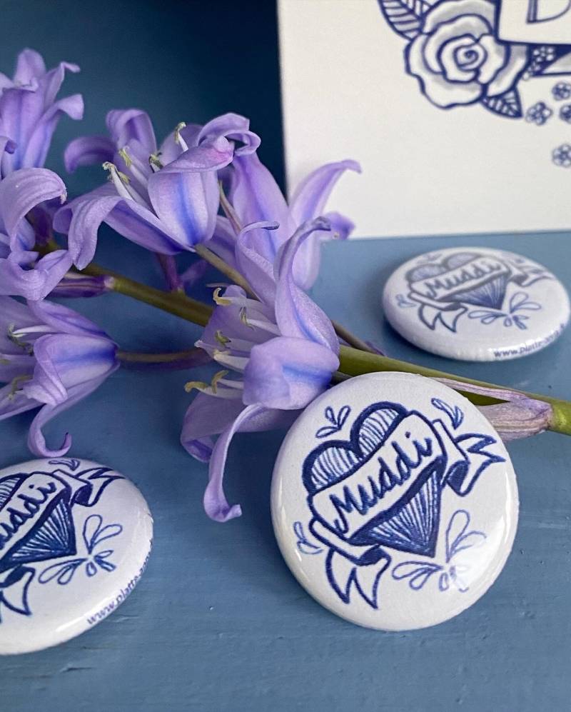 Muddi - Maritimer Button Anstecker Plattdeutsch Muttertag Jga von PlatteAnna