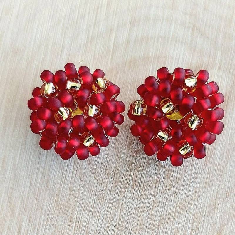 Ohrstecker | Beeren Saatperlen Roccailles Verschiedene Farben von PlattfischDesign