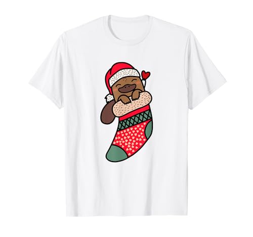 Niedlicher Kawaii-Schnabeltier in Weihnachtssocke für Kinder T-Shirt Niedlicher Kawaii-Schnabeltier in Weihnachtssocke für Kinder T-Shirt von Platypus Christmas Sock Xmas Pajama By Josy
