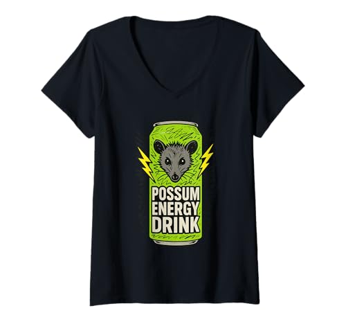 Damen Lustiger Possum Chaos Animal Mischief Beuteltier Müll Panda T-Shirt mit V-Ausschnitt Damen Lustiger Possum Chaos Animal Mischief Beuteltier Müll Panda T-Shirt mit V-Ausschnitt von Play Dead Possum Vibes Certified Trash Panda