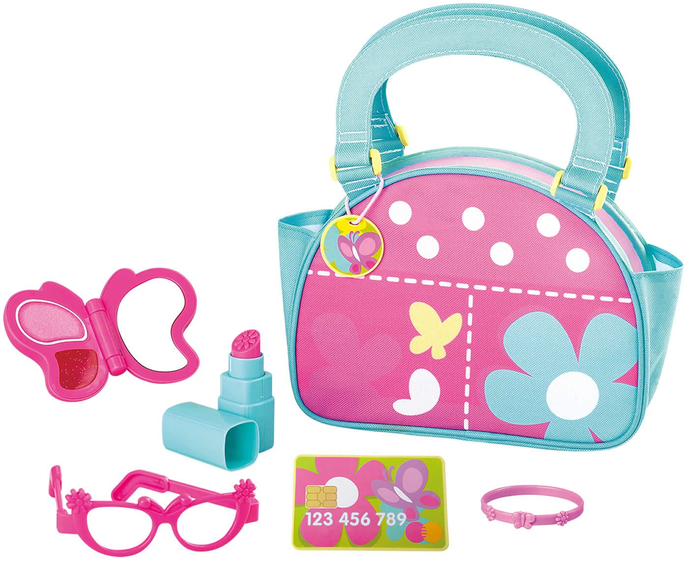 Play Handtasche Handtasche 6-tlg. Kinder Spielset mit Zubehör und Schminkspielzeug +3J von Play