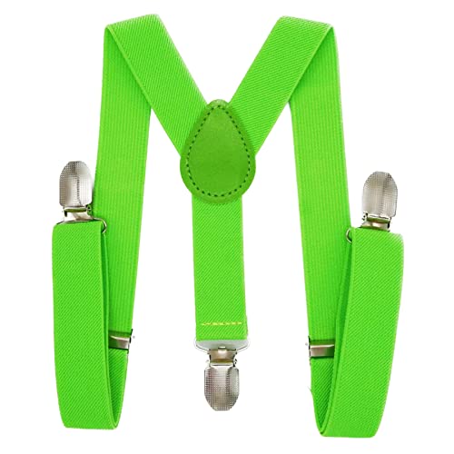 WannGe PlayCool Child Kids Suspenders - 1" Adjustable Y-Back Suspender for Boys & Girls - Green von WannGe