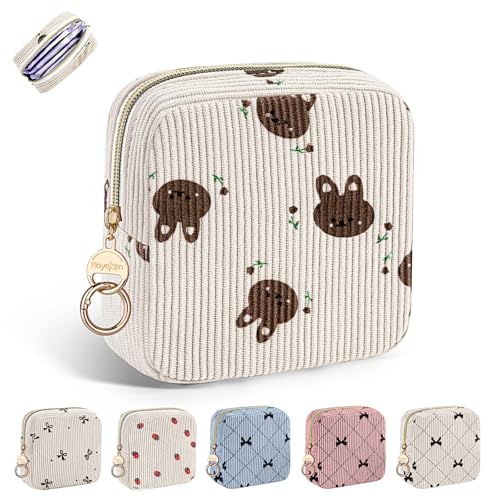 Binden Aufbewahrungtasche Hygienebeutel für Damenbinden Tasche für Binden und Tampons Perioden Taschen für Unterwegs Slipeinlagen Mädchen Notfallset Erste Periode Schule Geschenke(Kaninchen) von Playexen