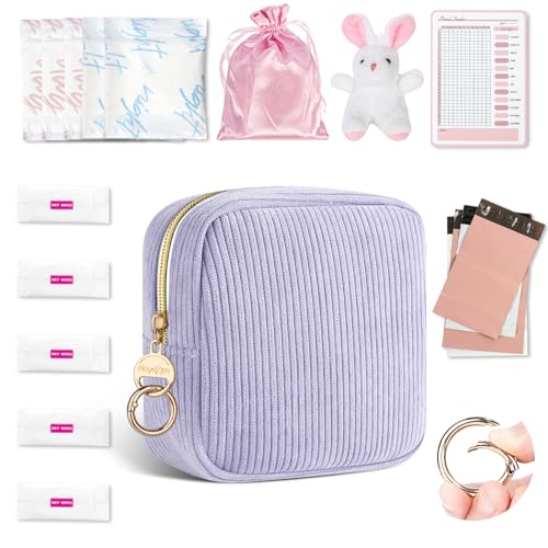Erste Periode Mädchen Set Perioden Starter Set für Binden Mädchen 1. Regel Geschenk Perioden Tasche Schule Mädchen Bindens Tampons Tasche Menstruation Aufbewahrung für Damenbinden Stilleinlagen(Lila) von Playexen