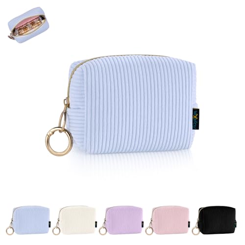 Mini Tasche Kleine Kosmetiktasche Schminktasche Damen Make up Tasche Reise Zubehör Verdickter Cord Kulturtasche mit Reißverschluss Kulturbetuel Organizer Geschenk Beste Freundin 11*5,5*8,5cm(Blau) von Playexen