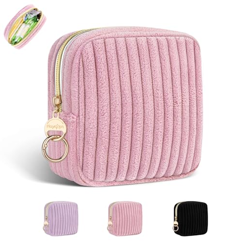 Tampon Tasche Binden Aufbewahrung Hygienebeutel für Damenbinden Damen Tampons Perioden Tasche Vliesstoff Organizer Unterwegs Notfalltasche Schule Mädchen Erste Periode Set Braut Geschenke(Rosa) von Playexen