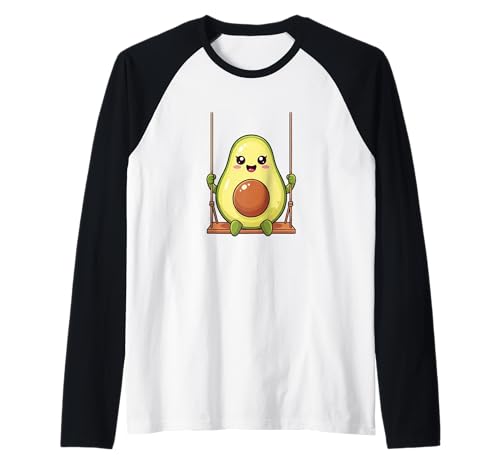 Niedliches Avocado-Cartoon-Design für Kinder Raglan Niedliches Avocado-Cartoon-Design für Kinder Raglan von Playful Avocado Veggie Kids Designs