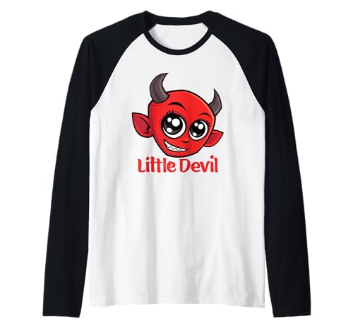 Entzückendes Design mit kleinen Teufels-Figuren für Kinder Raglan von Playful Halloween Little Devil Cartoon Design