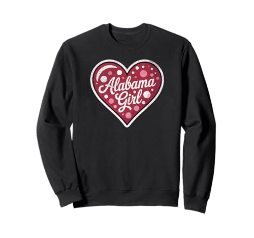 Fun Alabama Girl Retro Red Heart Bubble Design Sweatshirt Fun Alabama Girl Retro Red Heart Bubble Design Sweatshirt von Playful Retro Alabama Girls Apparel Co.