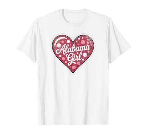Fun Alabama Girl Retro Red Heart Bubble Design T-Shirt Fun Alabama Girl Retro Red Heart Bubble Design T-Shirt von Playful Retro Alabama Girls Apparel Co.