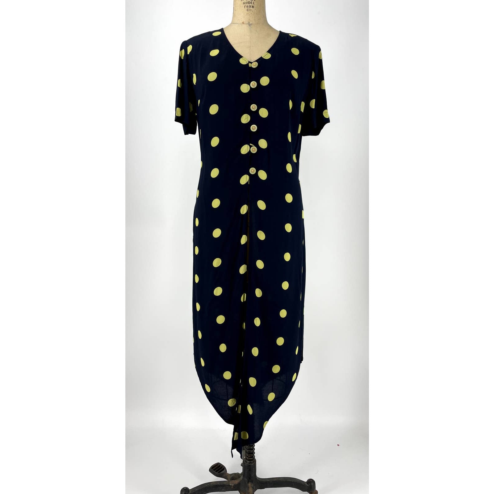 Vintage 60Er Jahre Joseph Ribkoff Blaue Polka Dot Tunika Bengaline Mantel Kleid von PlayhouseVintageShop