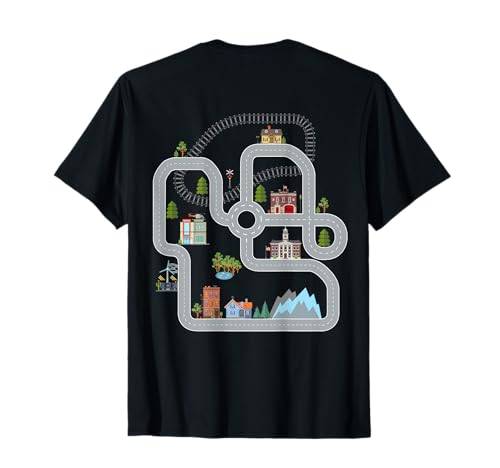 Spielmatte Shirt Auto & Zug Spielteppich Gedruckt Auf Rückseite T-Shirt von Playmat Shirt Collection