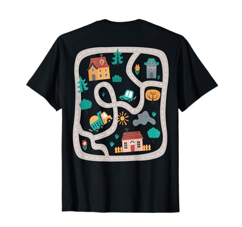 Playmat Spielstraße Auto Spielmatte Massage - Herren Unisex Erwachsene Rennbahn T-Shirt, Schwarz, S Playmat Spielstraße Auto Spielmatte Massage - Herren Unisex Erwachsene Rennbahn T-Shirt, Schwarz, S von Playmat Spielstraße Auto Spielmatte Massage