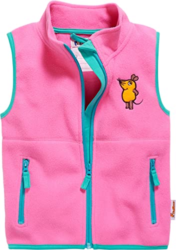 Playshoes Unisex Kinder Fleece Weste Outdoor-Oberteil, pink Die Maus, 104 von Playshoes