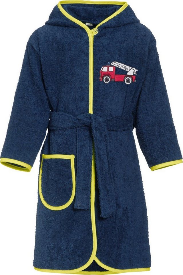 Playshoes Kinderbademantel Frottee-Bademantel Feuerwehr von Playshoes