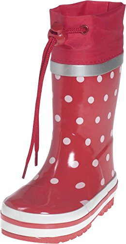 PLAYSHOES trendige Gummistiefel, Regenstiefel Punkte (Farbe waehlbar), 20/21, rot von Playshoes