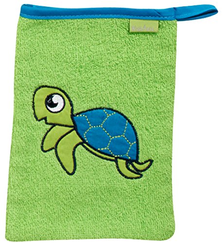 Playshoes Unisex Kinder Frottee-Waschhandschuh Schildkröte 340085, 29 - Grün, 15x20 cm von Playshoes