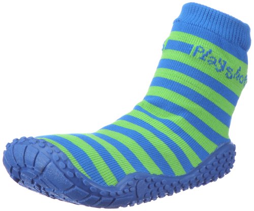 Playshoes Unisex Kinder Aquasocken Wassersportschuh Aquasocken, 174802, Grün Streifen von Playshoes