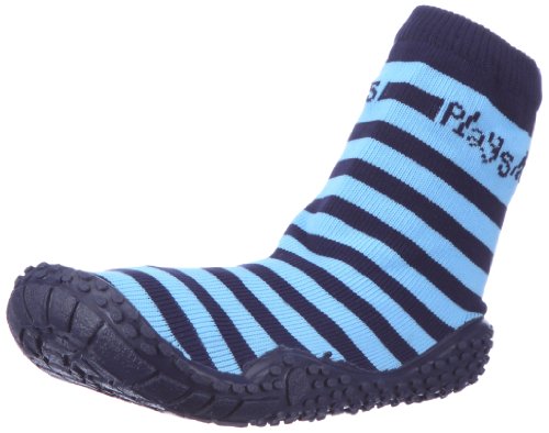 Playshoes Jungen Unisex Kinder Socke Streifen Aqua Schuhe, Marine/hellblau, 20/21 EU von Playshoes