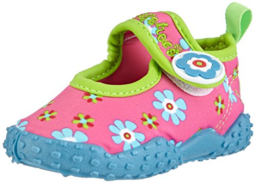 Playshoes Unisex Kinder Aquaschuhe Aqua-Schuhe Blumen, Pink Blumen, 26/27 EU von Playshoes