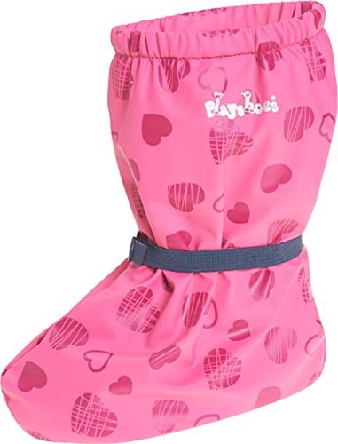 Playshoes Unisex Baby Regenvoeten met fleecevoering Stiefel, Pink Herz, Small EU von Playshoes