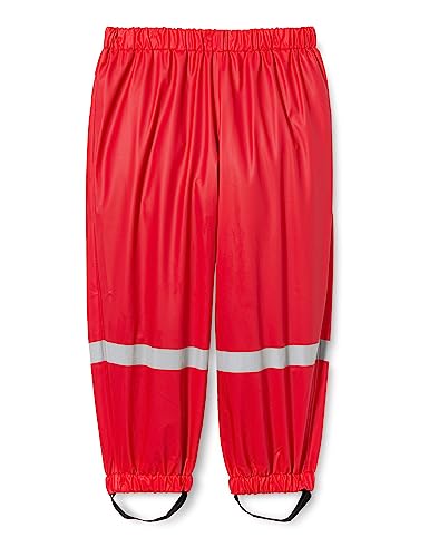 Playshoes Matschhose Regenlatzhose Fleece-Futter Unisex Kinder Wind- und wasserdichte Regenhose Regenbekleidung, rot Bundhose, 140 von Playshoes