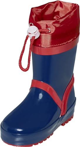Playshoes Gummistiefel gefüttert Regenstiefel, Marine/Rot, 23 EU von Playshoes