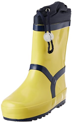 Playshoes Gummistiefel gefüttert Regenstiefel, gelb Marine, 23 EU von Playshoes