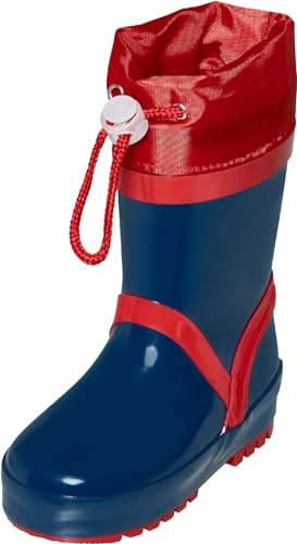 Playshoes Gummistiefel gefüttert Regenstiefel, Marine/Rot, 35 EU von Playshoes