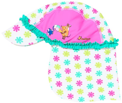 Playshoes Baby - Mädchen UV-Schutz Mütze die Maus Blumen 461099, 586 - Weiß/Rosa, 49 von Playshoes