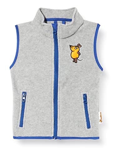 Playshoes Fleece Weste Unisex Kinder Outdoor-Oberteil, grau/melange Die Maus, 128 von Playshoes