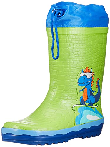 Playshoes Unisex Kinder Gummistiefel Zugband Regenstiefel, Dino, 28 EU von Playshoes