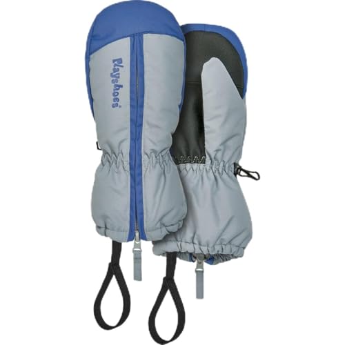Playshoes Fäustling mit Reißverschluss Unisex Kinder Winter-Handschuhe, Grau Reißverschluss, 4 von Playshoes