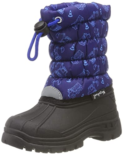 Playshoes Unisex Kinder Winter-Bootie Gefütterte Winterstiefel mit warmen Innenfutter, Farbe: Blau, Größe: 32/33, wasserabweisendes Material, 193014-11-32/33 von Playshoes